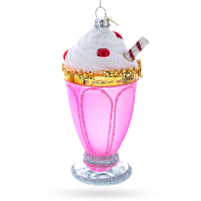 Pink Glass Shake Blown Glass Christmas Ornament in Pink color