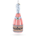 Pink Sparkling Wine Glass Christmas Ornament in Pink color Figurine
