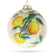Glass Lemons on a Tree Branch - Blown Glass Christmas Ornament in Multi color