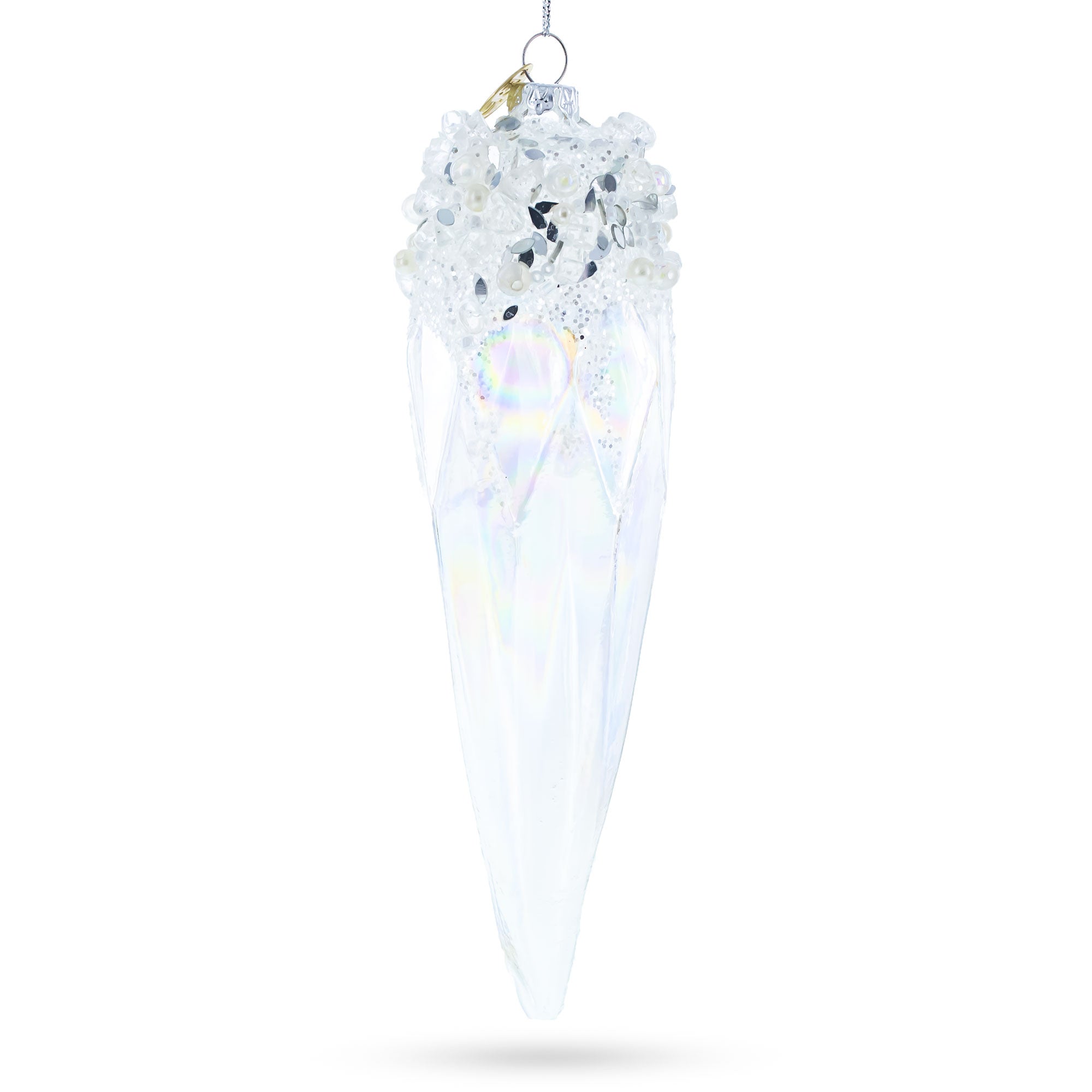 Sparkling Crystal Glass Christmas Ornament in Clear color Figurine