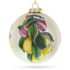 Glass Lemons and Pomegranate on a Branch  - Blown Glass Christmas Ornament in Multi color