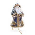Rustic Coastal Santa with Burlap Accents & Starfish Design Christmas Ornament in Multi color