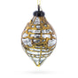Rustic Teardrop with Gold Filigree Design with Elegant Sparkle Clear Glass Christmas Ornament in Multi color Finial