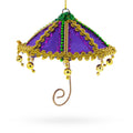 Whimsical Purple Umbrella with Beaded Accents Christmas Ornament in Multi color Figurine