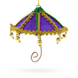 Whimsical Purple Umbrella with Beaded Accents Christmas Ornament in Multi color Figurine