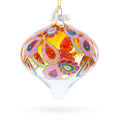 Paisley Design Teardrop Finial Glass Christmas Ornament in Multi color Finial