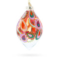 Paisley Design Teardrop Glass Christmas Ornament in Multi color Finial
