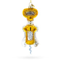Gold and Silver Corkscrew Glass Christmas Ornament in Yellow color Figurine