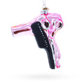 Pink Hairdryer with Scissors and Comb Glass Christmas Ornament in Pink color Figurine