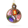 Charcuterie Board Glass Christmas Ornament in Multi color Figurine
