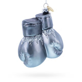 Boxing Gloves Glass Christmas Ornament in Black color