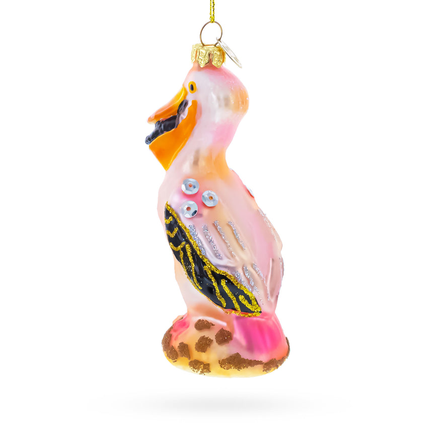 Pelican Glass Christmas Ornament , dimensions in inches:  x  x