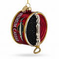Premium Caviar Tin Glass Christmas Ornament in Multi color Figurine