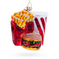 Fast Food Meal Combo Glass Christmas Ornament in Multi color Figurine