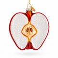 Red Apple Half with Seeds Glass Christmas Ornament in Multi color Figurine