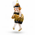 Gatsby Glam Flapper Girl Glass Christmas Ornament in Multi color Figurine