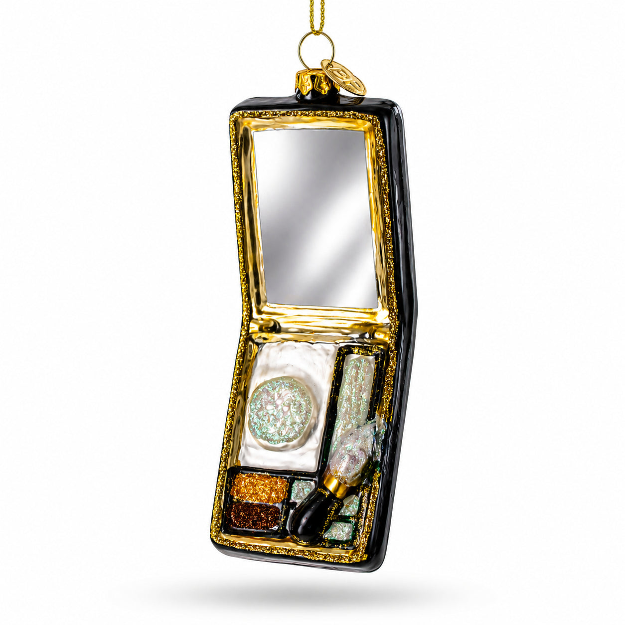 Makeup Palette with Mirror Glass Christmas Ornament in Multi color Figurine