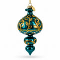 Emerald Cascade Finial Glass Christmas Ornament in Green color Finial