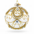 Victorian Jewels Glass Ball Christmas Ornament in Silver color Round