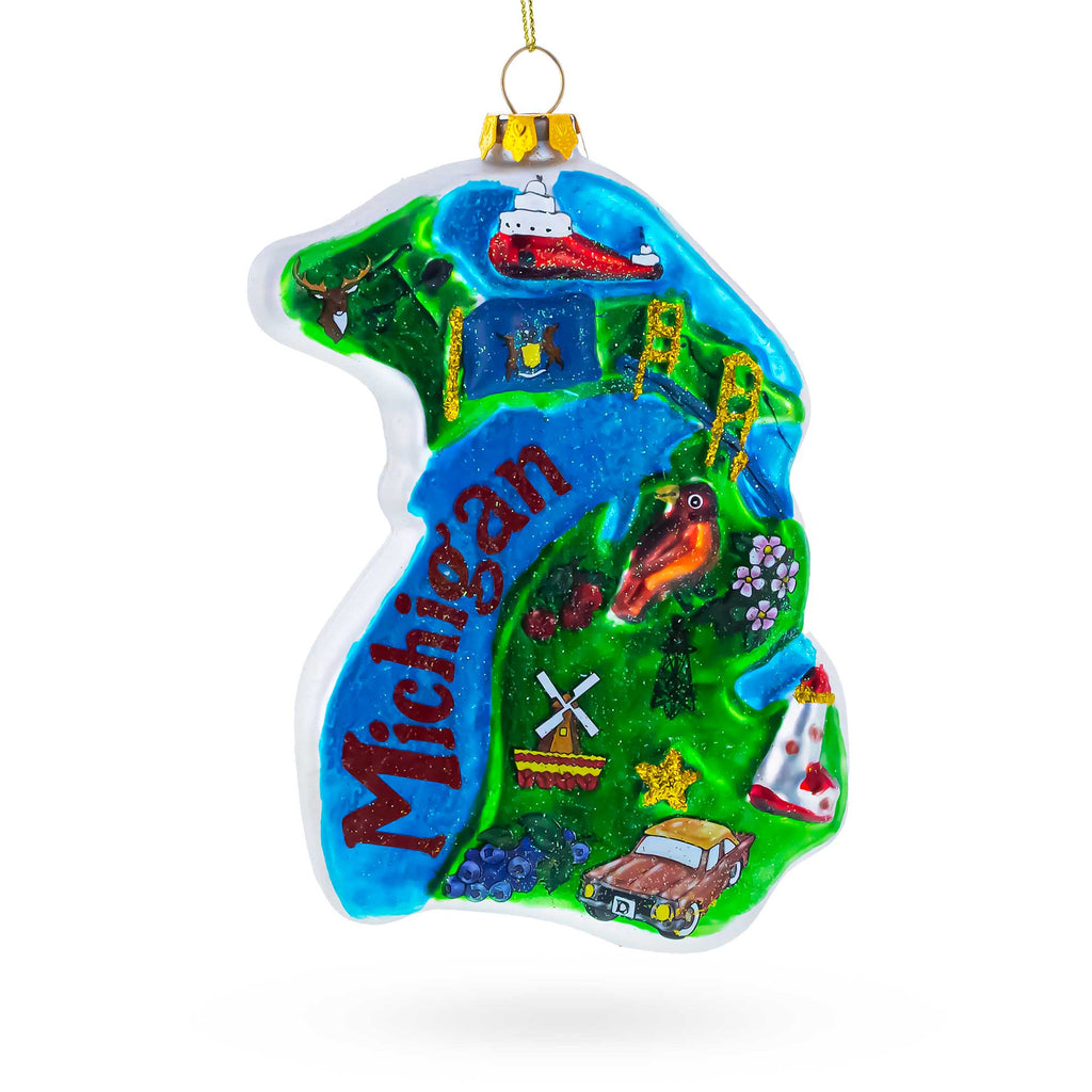 Buy Christmas Ornaments Travel North America USA Michigan USA States by BestPysanky Online Gift Ship