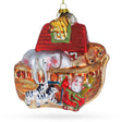 Timeless Noah's Ark - Blown Glass Christmas Ornament in Orange color,  shape