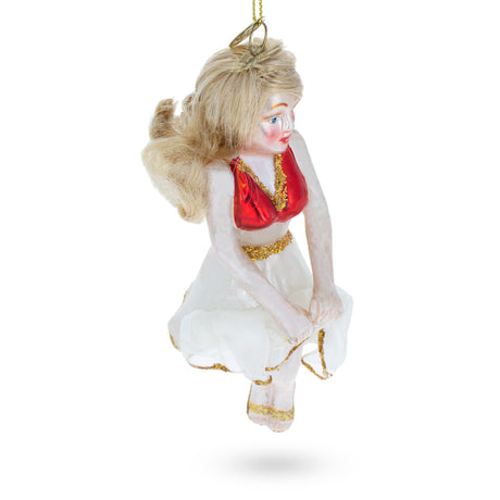 Screen Legend Blown Glass Christmas Ornament , dimensions in inches: 6.19 x 2.49 x 2.05