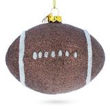 Sparkly Football - Blown Glass Christmas Ornament in Brown color, Oval shape