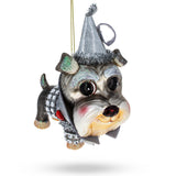 Charming Miniature Schnauzer Blown Glass Christmas Ornament in Multi color