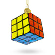 Enigmatic Magic Cube - Blown Glass Christmas Ornament in Multi color,  shape