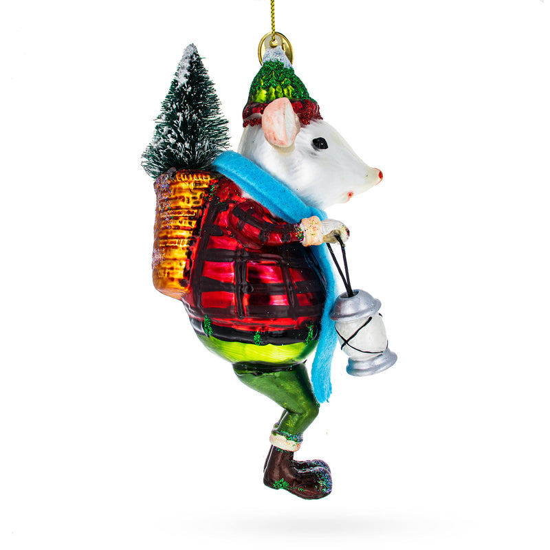 Buy Online Gift Shop Whimsical Mouse Carrying Lantern - Blown Glass Christmas Ornament