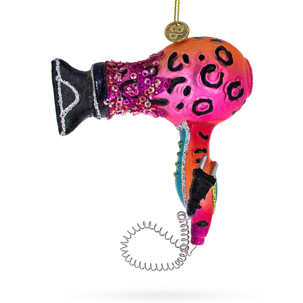 Sleek Hair Dryer - Blown Glass Christmas Ornament by BestPysanky
