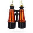 Adventurous Binoculars Blown Glass Christmas Ornament in Brown color