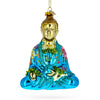 Glass Peaceful Buddha - Blown Glass Christmas Ornament in Multi color