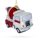 Rugged Concrete Mixer - Blown Glass Christmas Ornament in White color,  shape