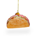 Taco Glass Christmas Ornament in Orange color Figurine
