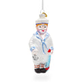 Nautical Sailor Glass Christmas Ornament in White color Figurine