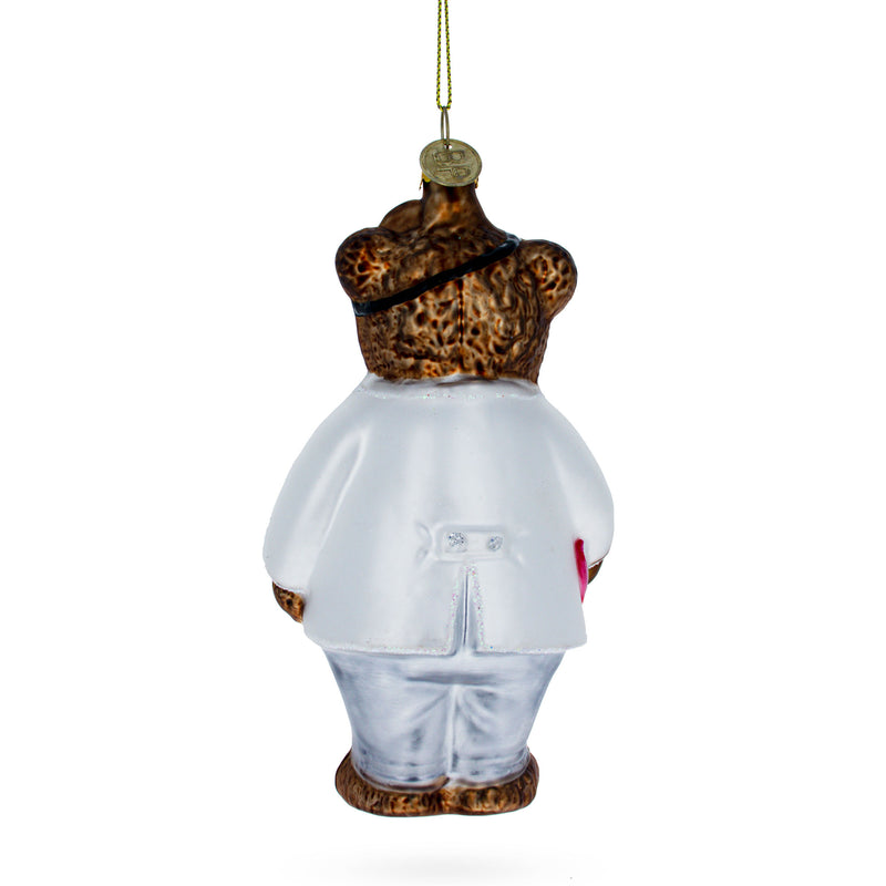 Buy Online Gift Shop Caring Doctor Bear - Blown Glass Christmas Ornament