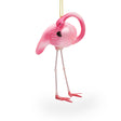 Pink Flamingo Blown Glass Christmas Ornament in Pink color
