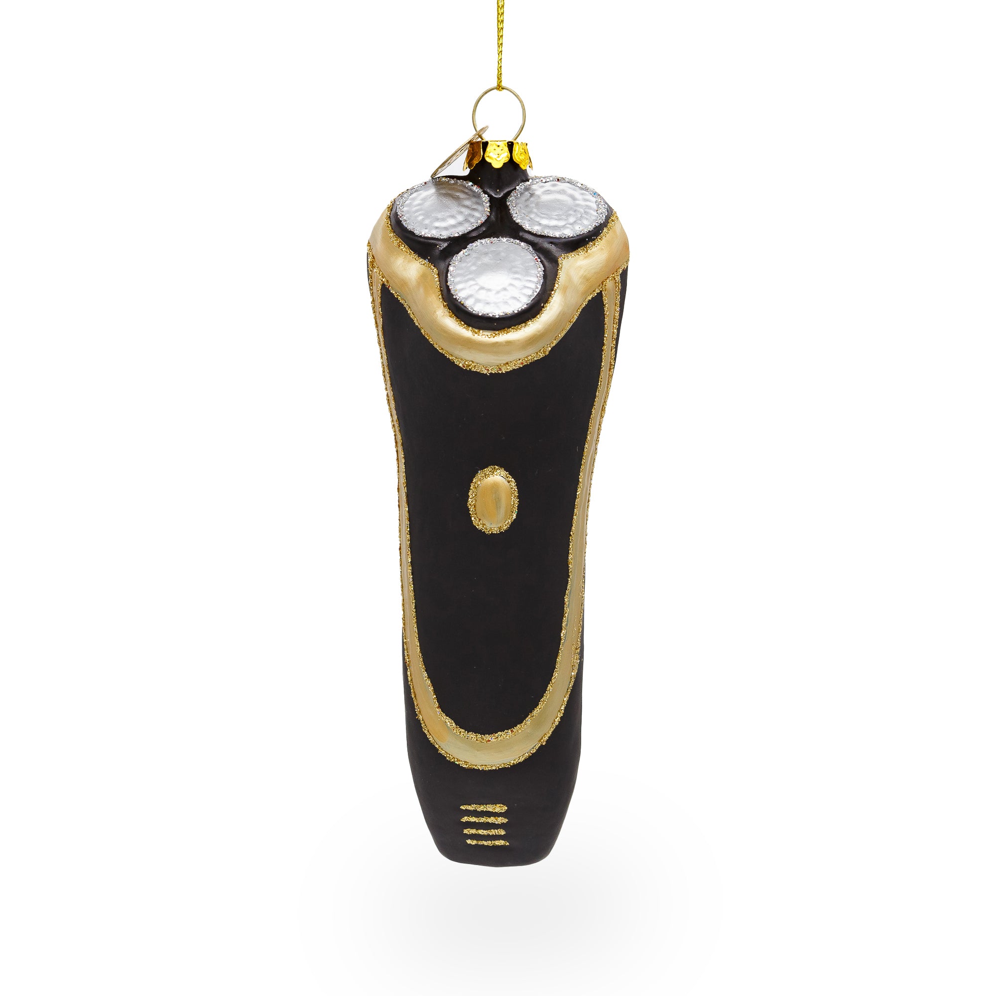 Electric Shaver Glass Christmas Ornament in Black color Figurine