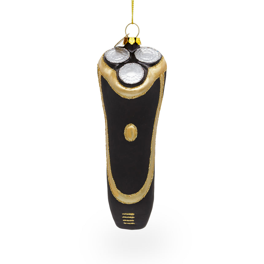 Modern Electric Shaver Blown Glass Christmas Ornament in  color