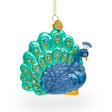 Chic Peacock - Blown Glass Christmas Ornament in Multi color,  shape