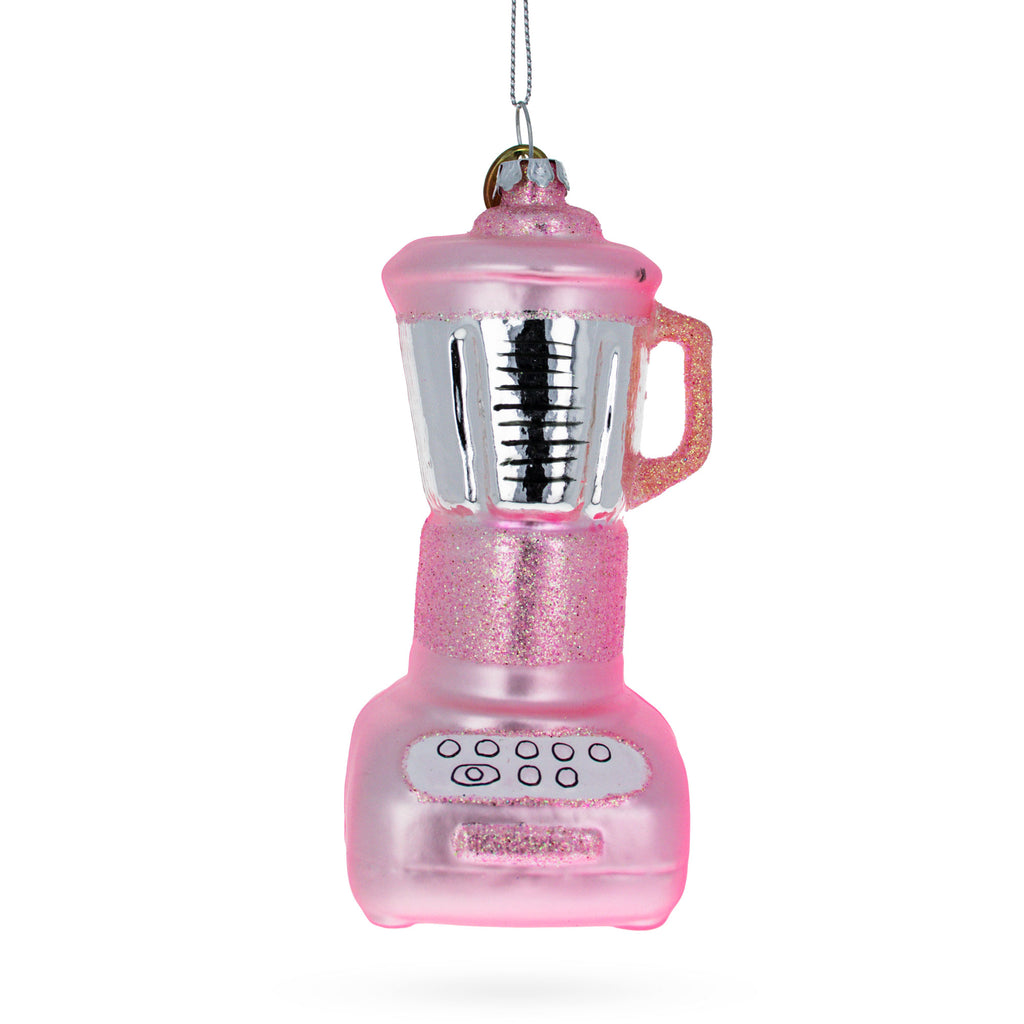 Blender Food Mixer Glass Christmas Ornament in Pink color Figurine