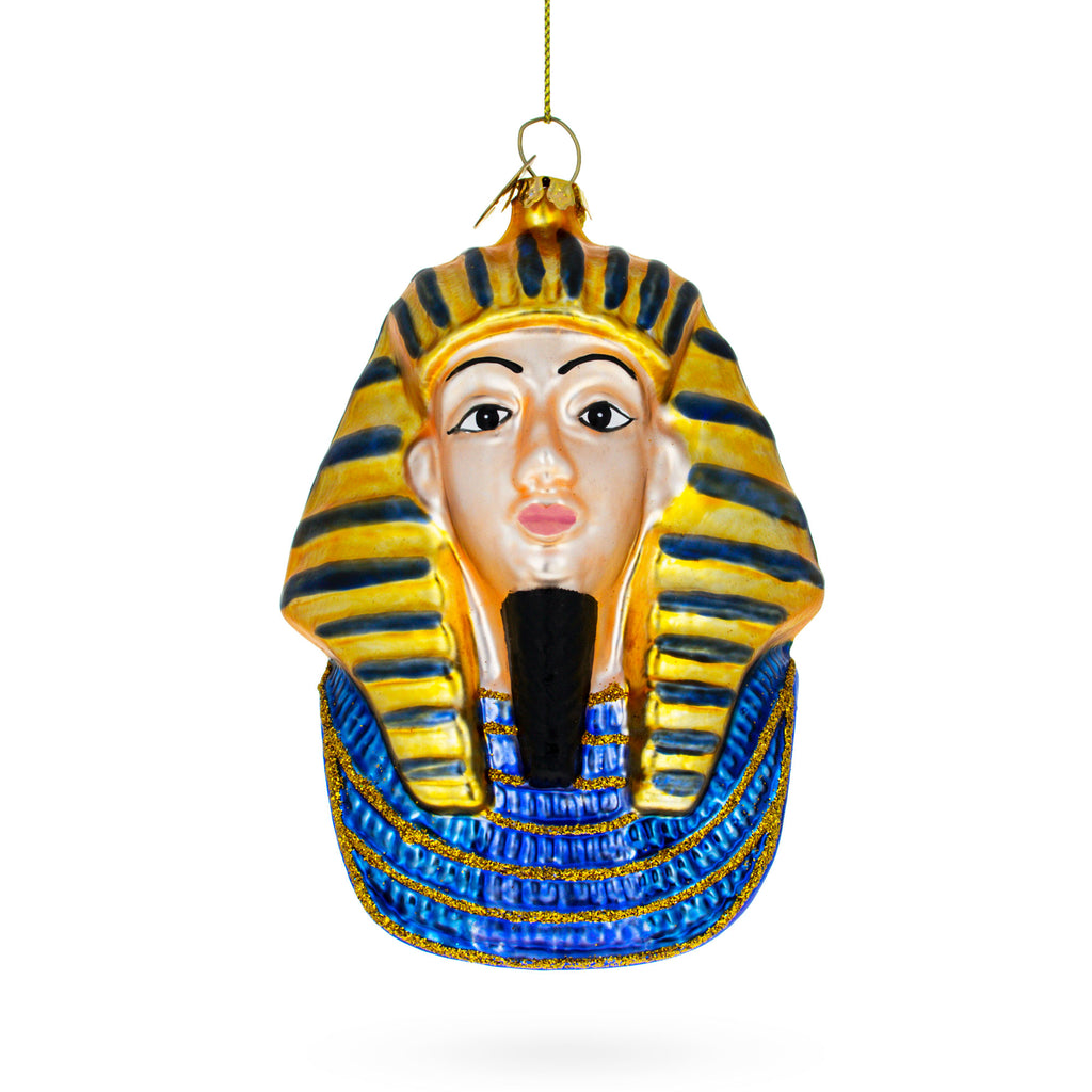 Sphinx of Giza, Egypt Glass Christmas Ornament in Blue color Figurine