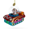 Astronaut in Space Vehicle - Blown Glass Christmas Ornament in Multi color,  shape