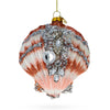 Glass Elegant Sparkling Seashells - Blown Glass Christmas Ornament in Brown color