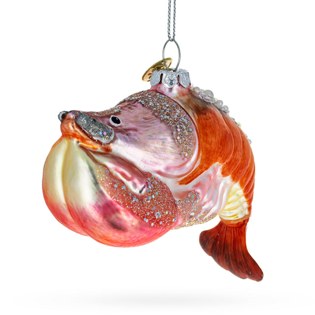 Stunning Red Lobster Blown Glass Christmas Ornament in  color