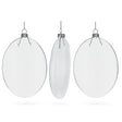 Elegant Set of 3 Oval Flat Discs Clear - Blown Glass Christmas Ornament, 5 Inches (127 mm) in Clear color, Oval shape