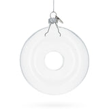 Glass Delicious Doughnut Clear - Blown Glass Christmas Ornament in Clear color Round