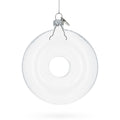 Doughnut Clear Glass Christmas Ornament in Clear color Round