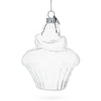 Glass Delectable Cupcake Clear - Blown Glass Christmas Ornament in Clear color